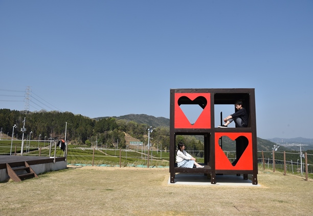 茶園を一望できる展望台