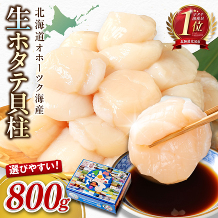 【2026年9月発送】北海道オホーツク海産 ホタテ貝柱 800g 生食用 ( 海鮮 魚介 魚介類 貝 貝類 帆立 ほたて お刺身 刺身 貝柱 海鮮丼 帆立貝柱 人気 ふるさと納税 ホタテ )【037-0016】