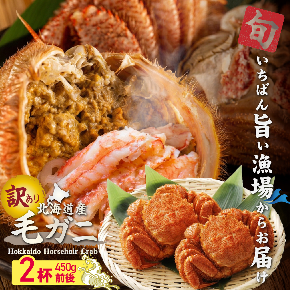 【訳あり品】【北海道産】『冷凍』毛ガニ450g前後×2杯【52000402】