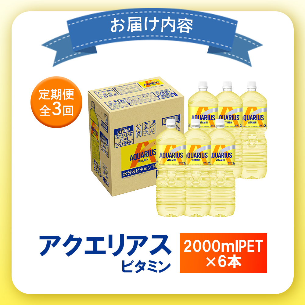 【定期便：全3回】アクエリアス ビタミン 2LPET×6本【38008701】
