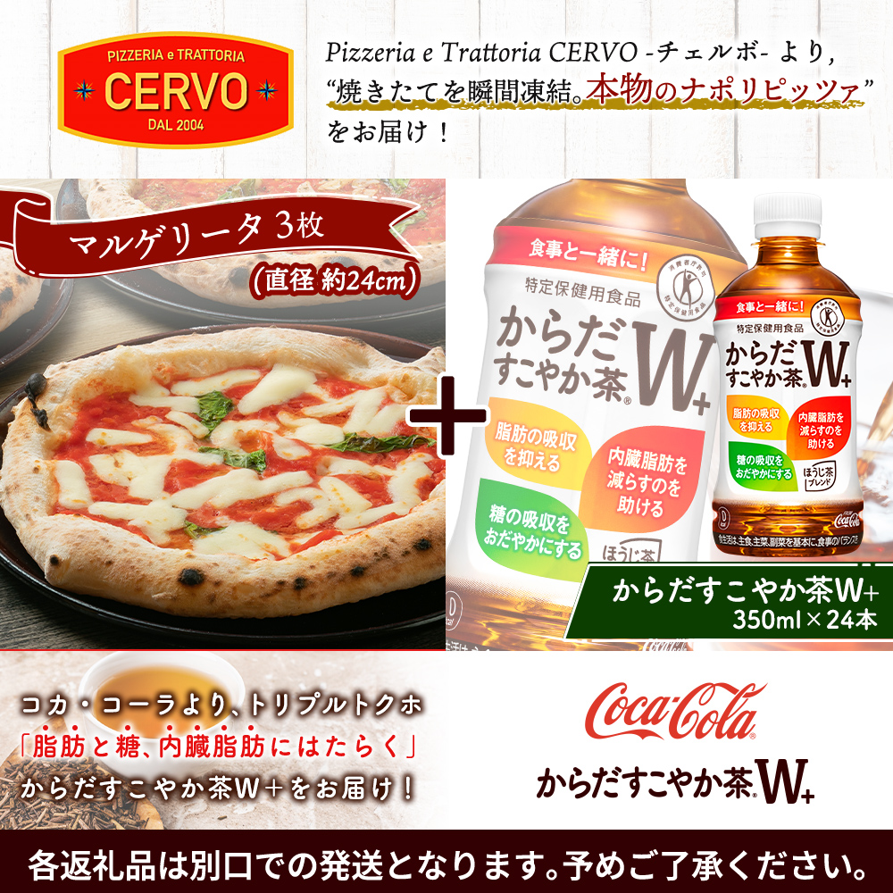 石窯ピッツァ3枚（マルゲリータ3枚）とからだすこやか茶のセット【C9900901】