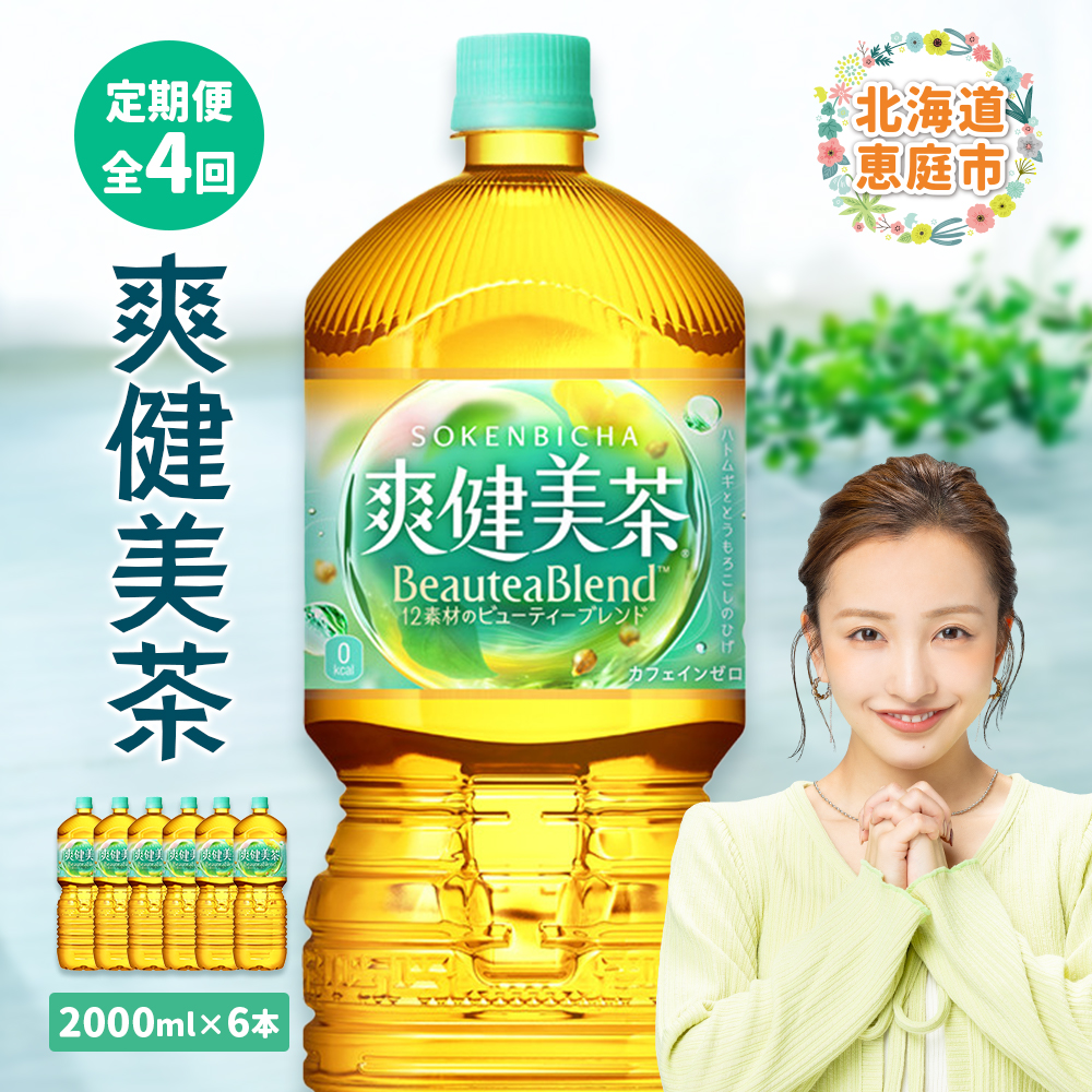 『定期便：全4回』爽健美茶2L×6本【38002002】