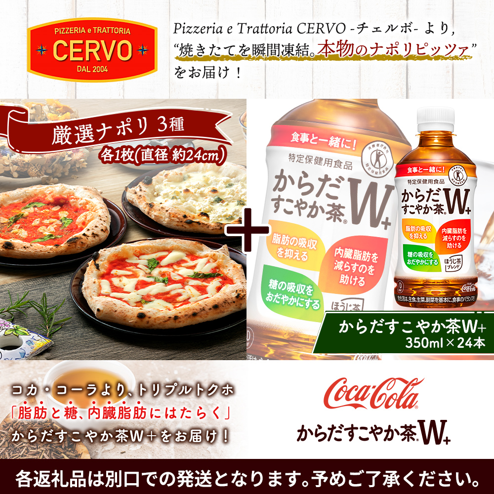 石窯ピッツァ3枚（ナポリ3種）とからだすこやか茶のセット【C9900701】