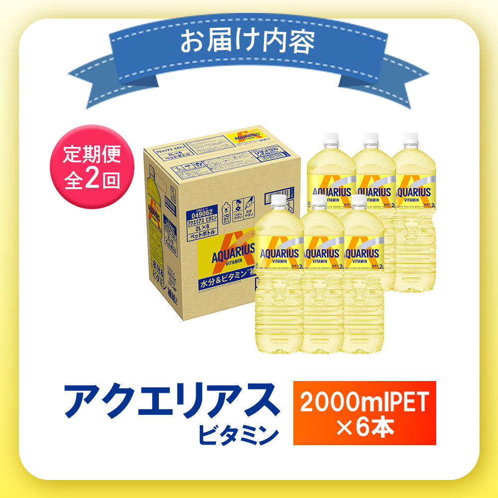【定期便：全2回】アクエリアス ビタミン 2LPET×6本【38008601】