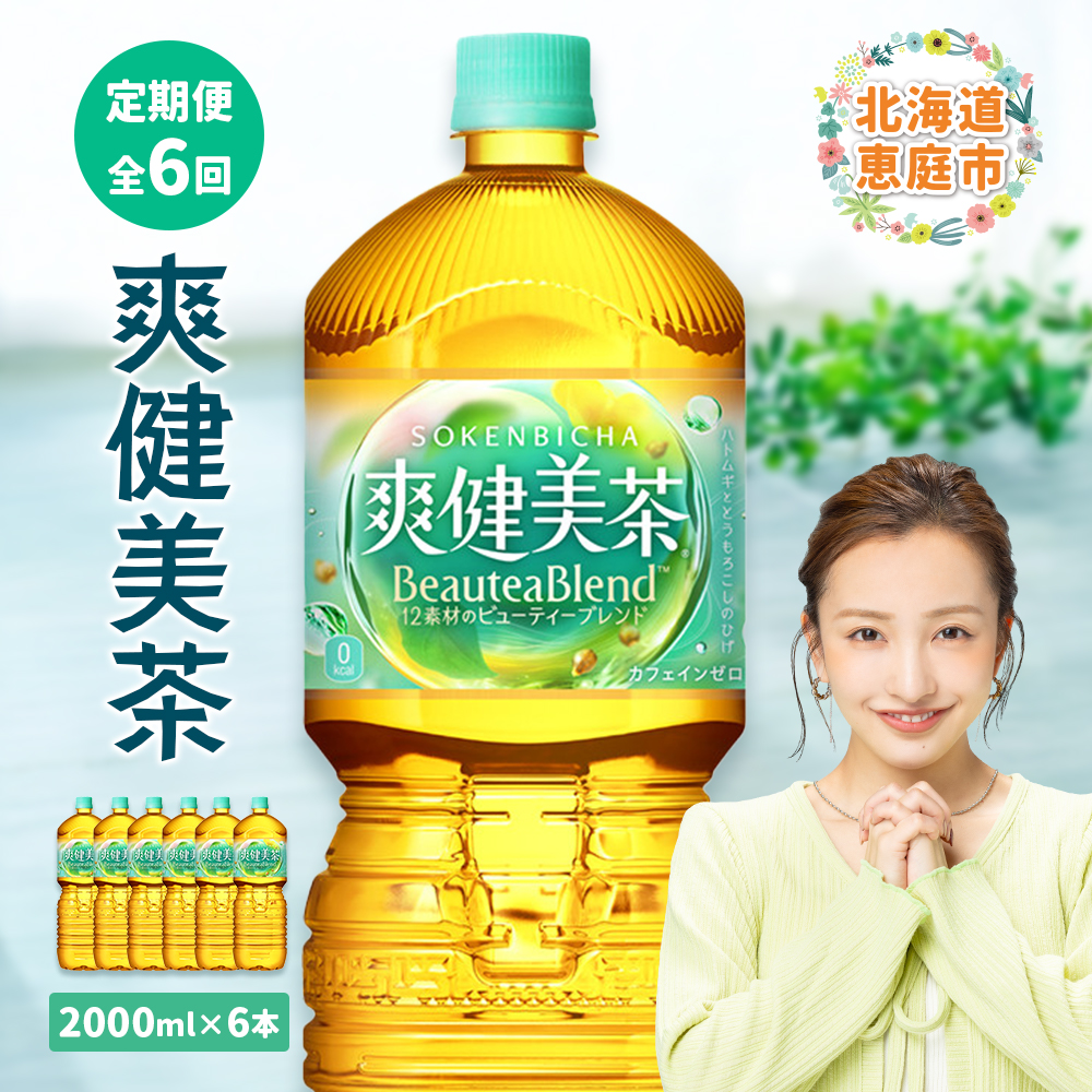 『定期便：全6回』爽健美茶2000mlPET×6本【38000902】