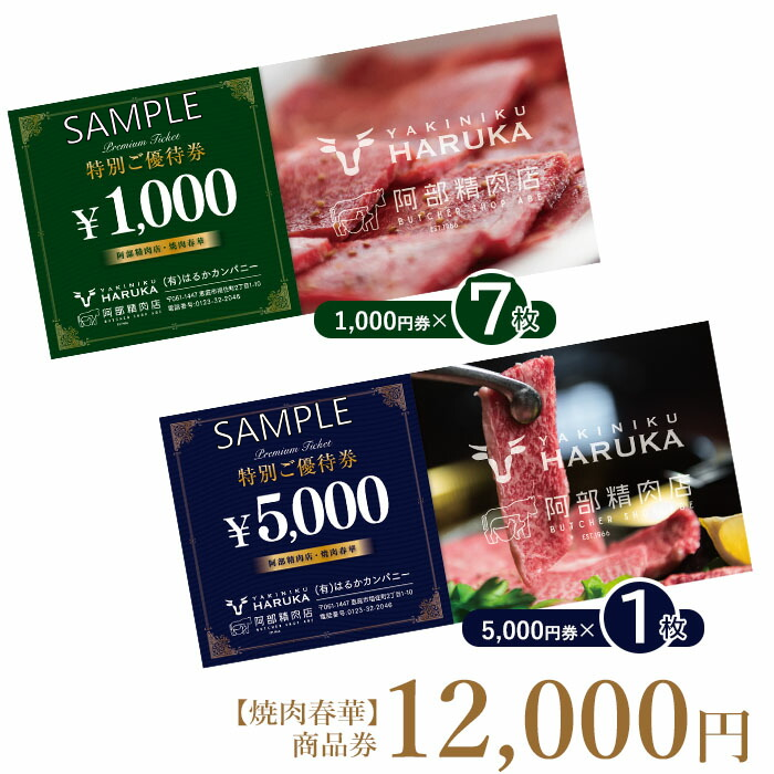 【焼肉春華】商品券12,000円【16011BA0101】