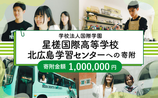 【お礼の品なし】 北広島市私立養育機関支援 (学校法人国際学園星槎国際高等学校北広島学習センター )  【寄付金額￥1,000,000】