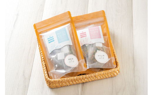 朝摘みハーブのブレンドティーON&OFF（和紅茶✕ ハーブ）、（ほうじ茶×ハーブ） ハーブ ティー 茶 癒し 日本製 健康茶 安らぎ tea 北海道 北広島市 オフィス 家庭 香り 朝摘み ブレンドティ リフレッシュ リラックス