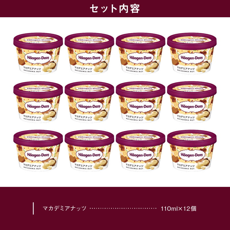 ハーゲンダッツ『ミニカップ12個セット(マカデミアナッツ味)』アイスクリーム アイス スイーツ デザート_H0016-118