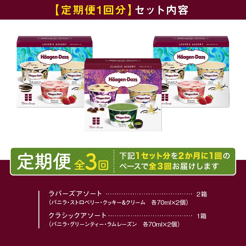 ＜全3回定期便・隔月＞ハーゲンダッツ『アソートボックス3箱セット(合計9箱)』アイスクリーム アイス スイーツ デザート_H0016-150