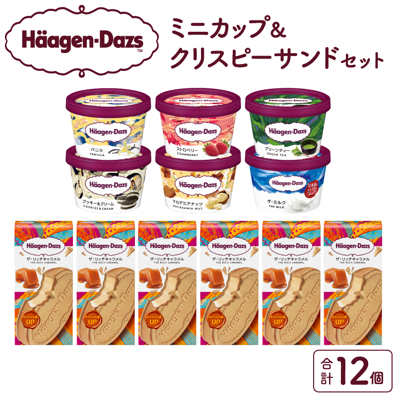 ハーゲンダッツ『ミニカップ(6個)＆クリスピーサンド ザ・リッチキャラメル(6個)』アイスクリーム アイス スイーツ デザート_H0016-121