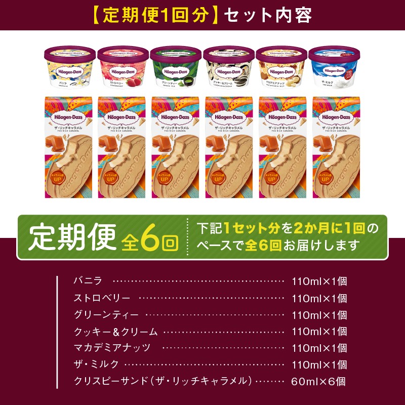 ＜全6回定期便・隔月＞ハーゲンダッツ『ミニカップ＆クリスピーサンド ザ・リッチキャラメル(合計72個)』アイスクリーム アイス スイーツ デザート_H0016-141