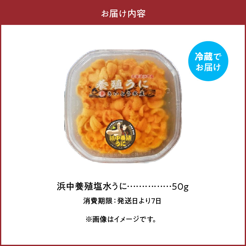 無添加「浜中町養殖塩水うに(計50g)」_H0038-104