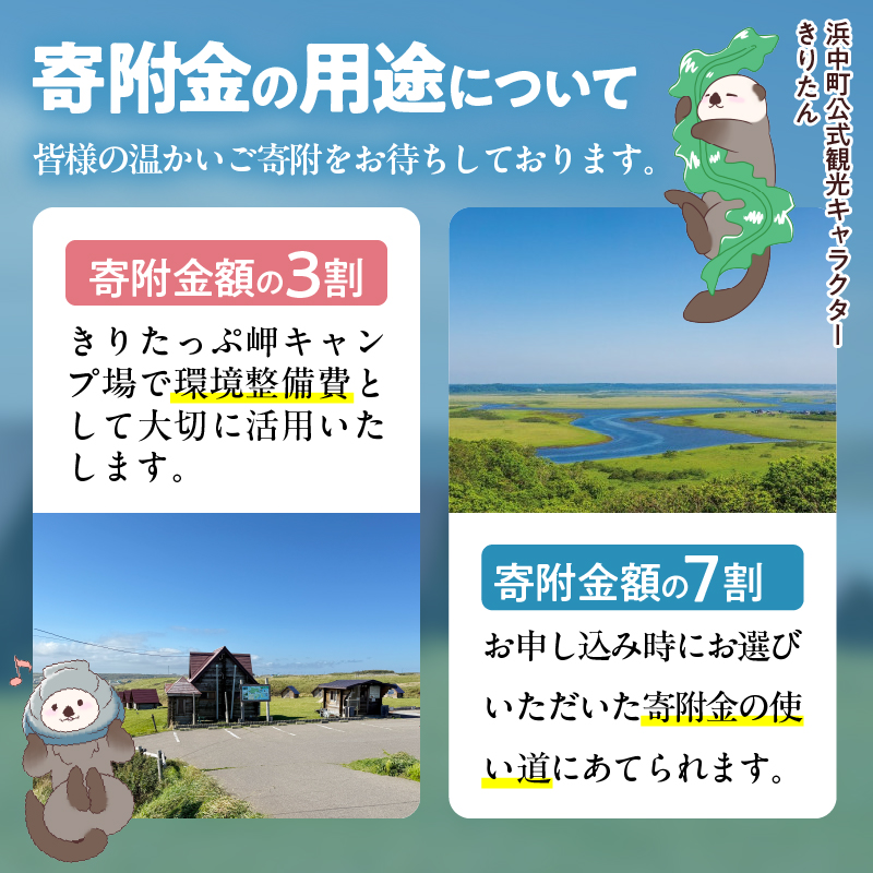 【返礼品なし】浜中町『きりたっぷ岬キャンプ場』1,000円　応援支援寄附_H0028-001