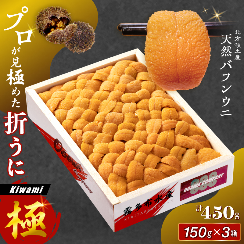 ≪プロ厳選≫最高級折うに(極)計450g うに ウニ 雲丹 折うに 海鮮 海産物 北海道 浜中町 ふるさと納税 人気_H0014-112