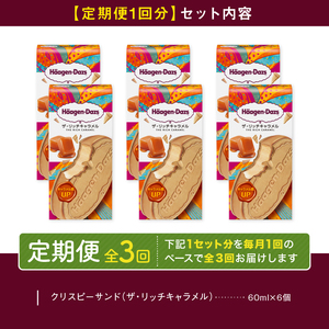 ＜全3回定期便・連続＞ハーゲンダッツ『クリスピーサンド ザ・リッチキャラメル　計18個セット』アイスクリーム アイス スイーツ デザート_H0016-162