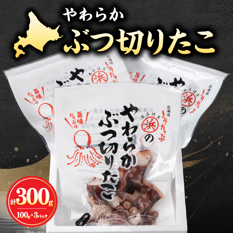 やわらかぶつ切りたこ100g×3パックセット_H0001-102
