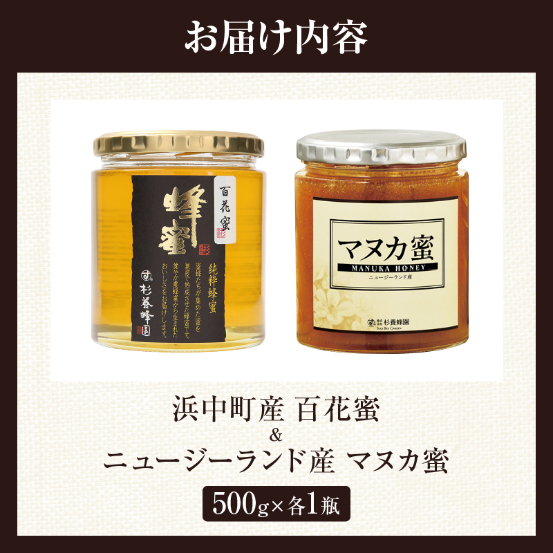 【数量限定】国産百花蜜＆マヌカ蜜(合計2瓶)_H0031-101