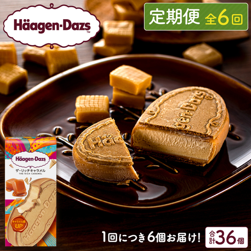 ＜全6回定期便・連続＞ハーゲンダッツ『クリスピーサンド ザ・リッチキャラメル　計36個セット』アイスクリーム アイス スイーツ デザート_H0016-163