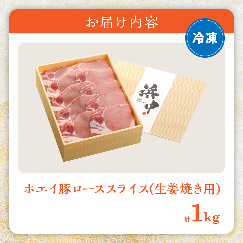 ホエイ豚ローススライス(生姜焼き用)　計1kg_H0010-100