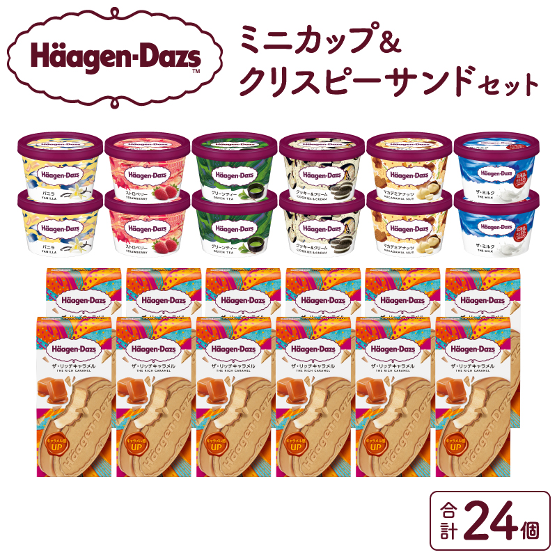 ハーゲンダッツ『ミニカップ(12個)＆クリスピーサンド ザ・リッチキャラメル(12個)』アイスクリーム アイス スイーツ デザート_H0016-135