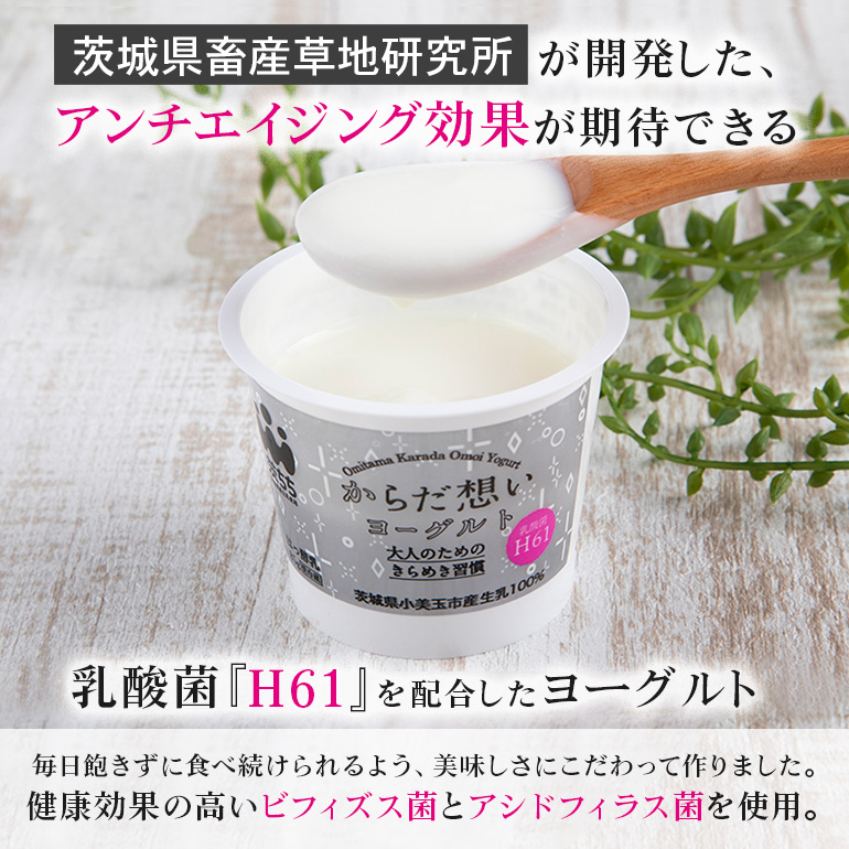 【定期便4回】 H61乳酸菌『からだ想いヨーグルト』20個×4回 ヨーグルト 低糖 低カロリー H61乳酸菌 アンチエイジング 健康 老化抑制 腸内改善 美容 美肌 美肌菌 敏感肌 乾燥肌 敬老の日 御見舞い 自宅待機 食品 お取り寄せ ギフト 詰め合わせ プチギフト 誕生日 内祝い 1-O