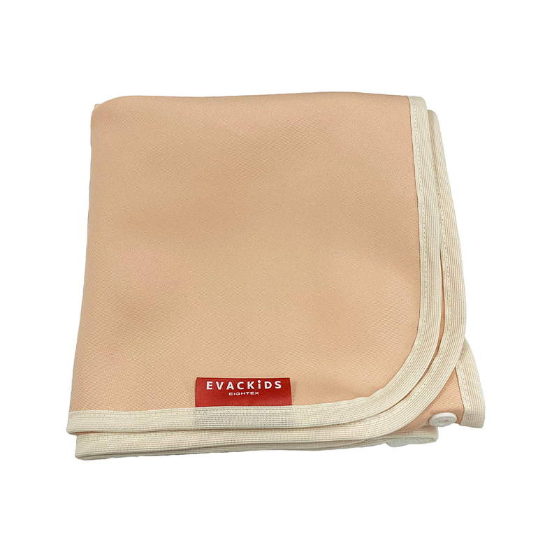 EVACKiDS 避難用防炎・防寒おくるみ サーモンピンク 避難用 緊急 災害用 保育 防災用品 防炎 蓄熱 保温 フード ケープ ブランケット 新生児〜大人 74-CA
