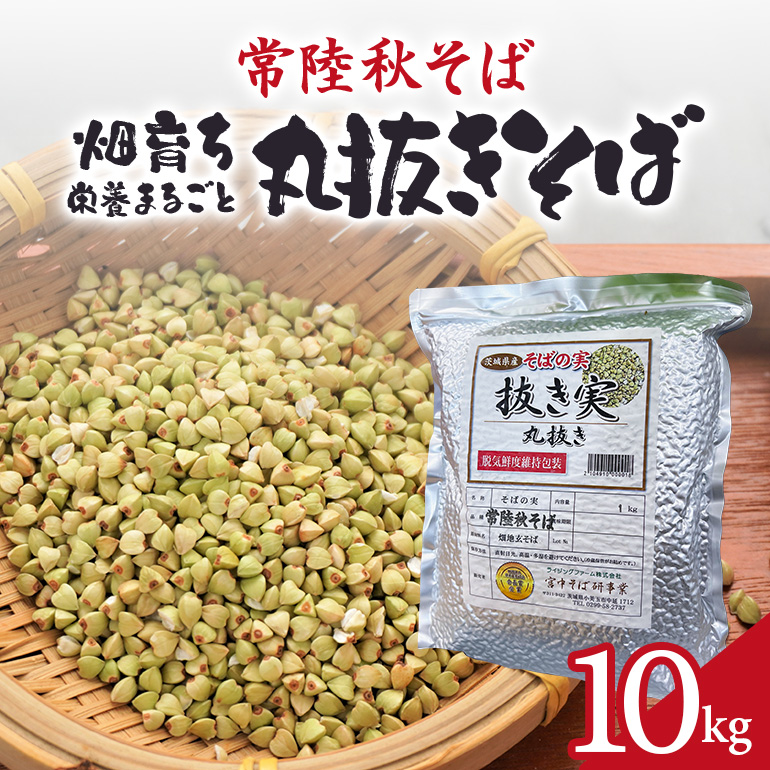常陸秋そば 畑育ち 栄養まるごと 丸抜きそば 10kg そば 蕎麦 ソバ ブランド 健康 美容 グルテンフリー スーパーフード ギフト 茨城県産 国産 84-D
