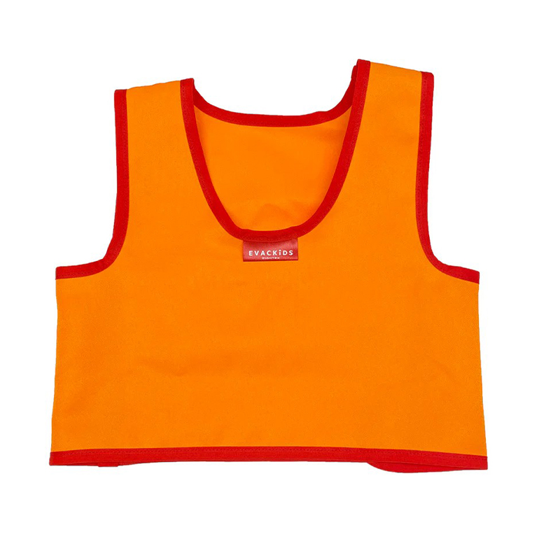 EVACKiDS 非常時用アレルギービブス Sサイズ 避難用 緊急 災害用 保育 防災用品 防炎 アレルゲン 識別 カード付 乳児 2歳未満 収納ポケット 74-BV