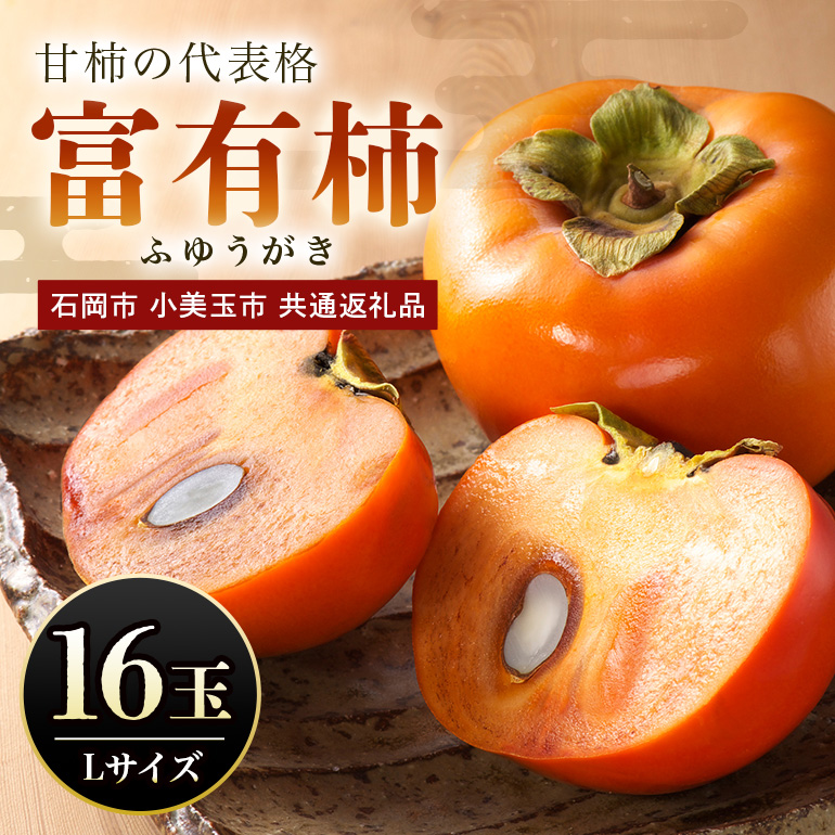 【数量限定・先行予約】 富有柿 L 16玉 《11月13日〜12月10日発送予定》 柿 かき カキ 果物 くだもの フルーツ（石岡市 小美玉市 共通返礼品）67-A