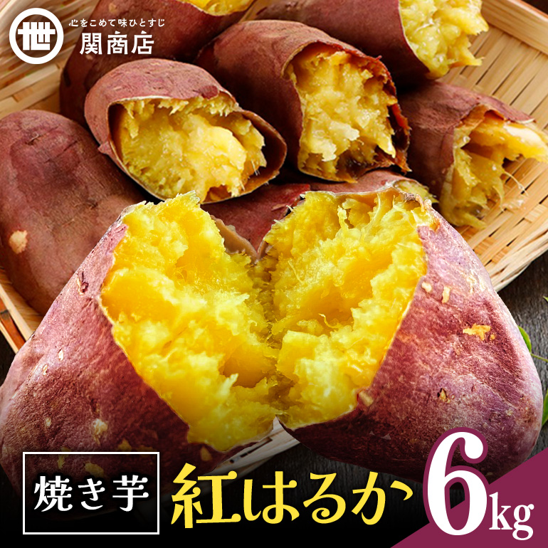 【期間限定】 関商店 焼き芋 紅はるか 6kg 国産 茨城県産 砂糖不使用 焼き芋 やきいも 焼芋 焼きいも べにはるか ベニハルカ 甘い 柔らかい 安心 安全 品質 食味 おやつ 62-I ＜2027年4月20日まで受付＞