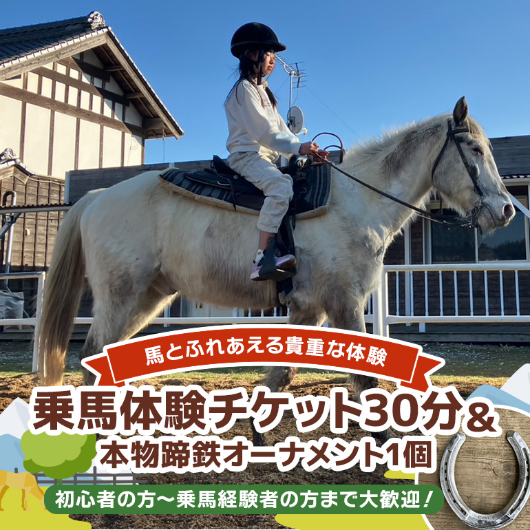 ★ROCKY★ 乗馬体験チケット＆本物蹄鉄オーナメント 体験 チケット 券 乗馬 本物 蹄鉄 オーナメント 馬 うま ウマ 蹄 アクセサリー 子供 大人 初心者 経験者 歓迎 92-C