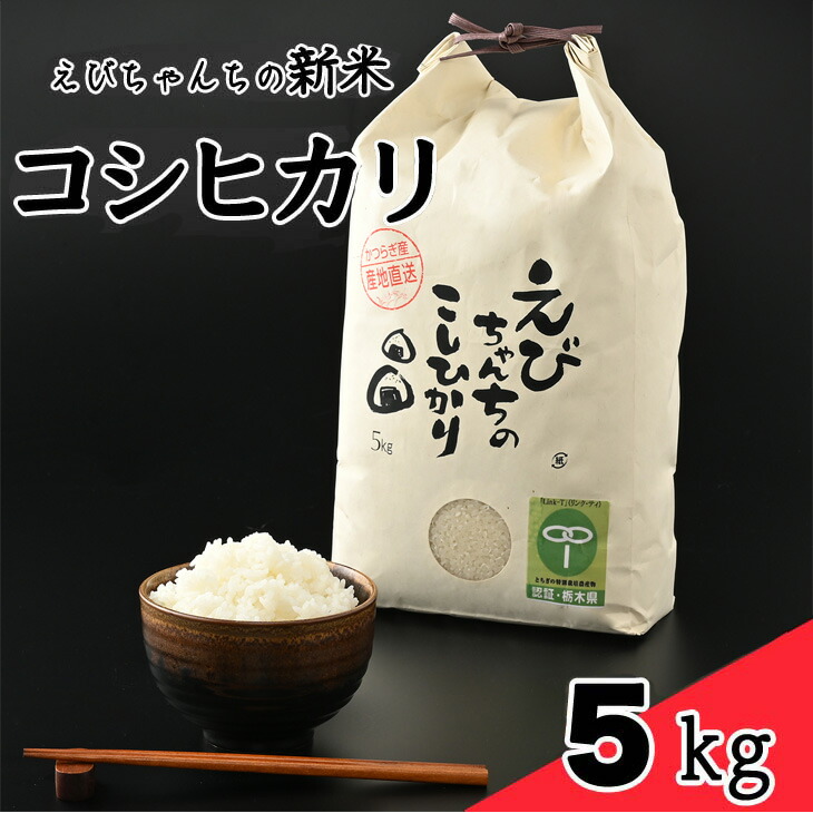 えびちゃんちの米　さくら市葛城産　5Kg ≪令和6年産 米 お米 白米 ご飯 栃木県産 送料無料≫