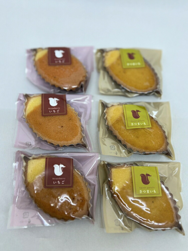 『喜連のしっぽ 6個入りセット』地元の素材を生かした、いちご味3個・さつま芋味3個の詰め合わせ｜お菓子 個包装 おやつ デザート スイーツ 洋菓子 イチゴ　さつまいも　お取り寄せ　送料無料　道の駅きつれがわ　地域おこし協力隊　栃木県　さくら市　