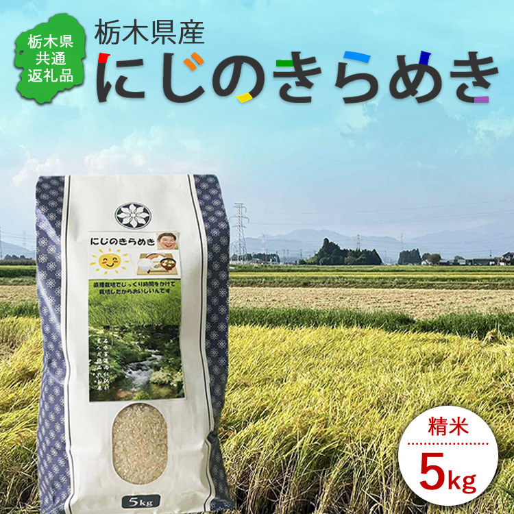 令和7年度産　栃木県産にじのきらめき 精米5kg　栃木県共通返礼品｜米 コメ 地域おこし協力隊
