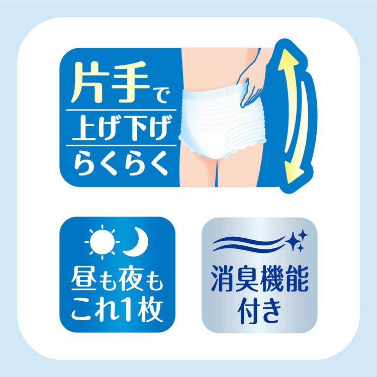 アテント 夜1枚安心パンツ パッドなしでずっと快適 男女共用L 12枚（12枚×3パック）