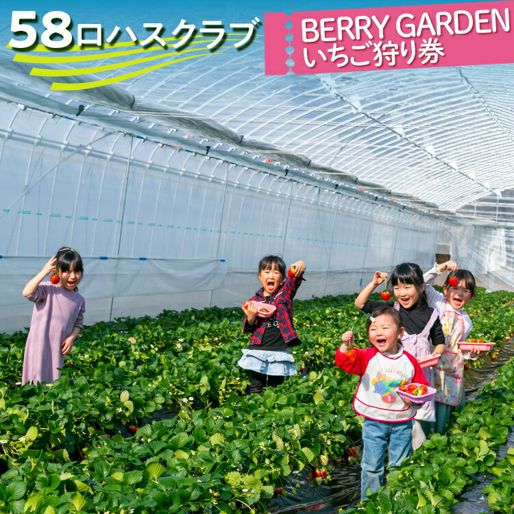 58ロハスクラブ　BERRY GARDENいちご狩り券 ※2024年12月上旬?2025年4月下旬頃に順次発送予定