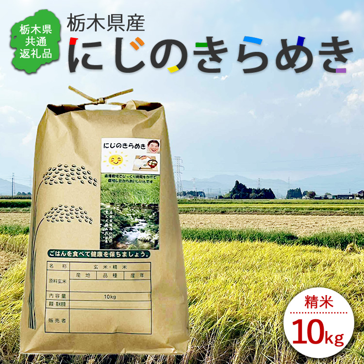 令和7年度産　栃木県産にじのきらめき 精米10kg　栃木県共通返礼品｜米 コメ 地域おこし協力隊