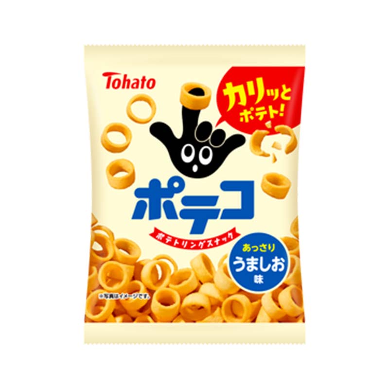 【指にはめて楽しく食べられる】東ハト ポテコ うましお味 21g×28個 スナック菓子 じゃがいも 食べきりサイズ 子供  こども おやつ お菓子  駄菓子  FAA-216