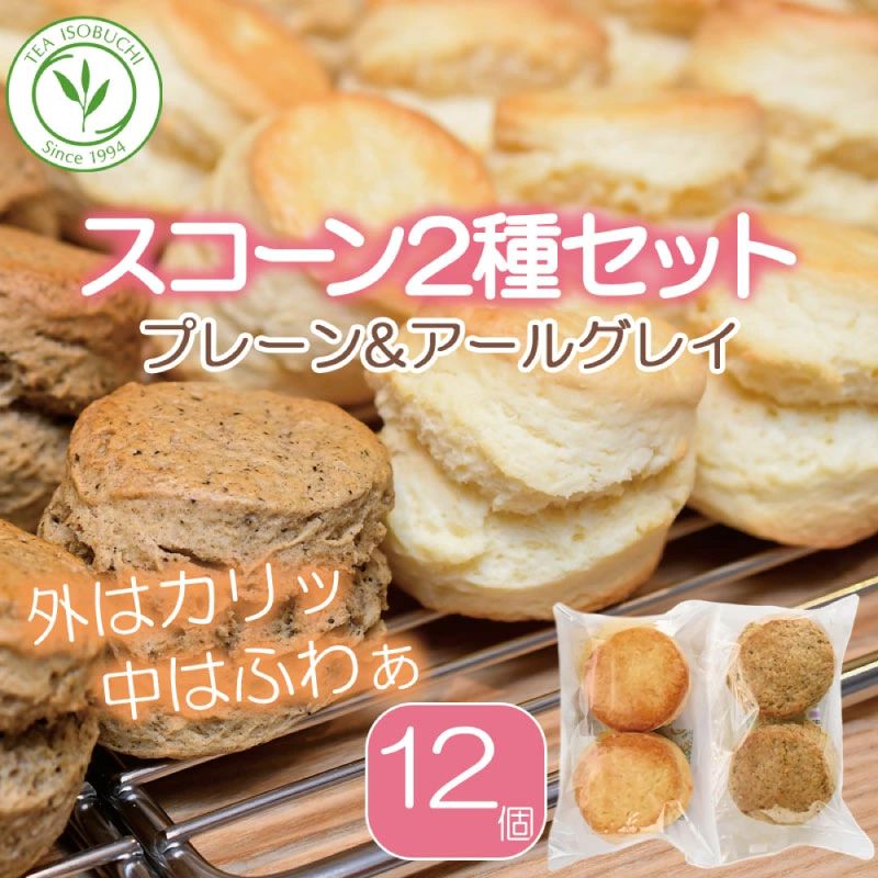 スコーン 12個 セット 2種 ( プレーン 6個 アールグレイ 6個 ) 焼き菓子 お菓子 焼菓子 おやつ 洋菓子 デザート スイーツ 人気 発酵 バター コク 風味 すこーん スコン scone すこん 常温 ミルクティー 手土産 ギフト プレゼント 手作り 10000円 紅茶 茶 専門店 ティー イソブチカンパニー 神奈川 湘南 藤沢