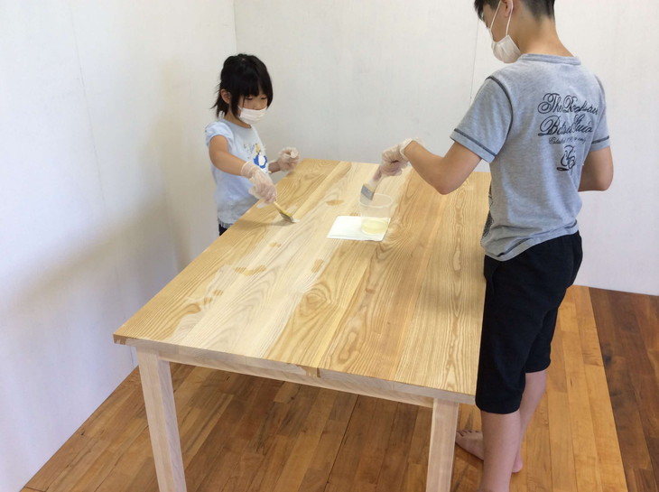 DIYオール無垢テーブル「セラミック塗料（透明）セット」｜無垢材 ムク コーティング 天然素材 机 ダイニングテーブル 工芸 工芸品 神奈川県 座間市