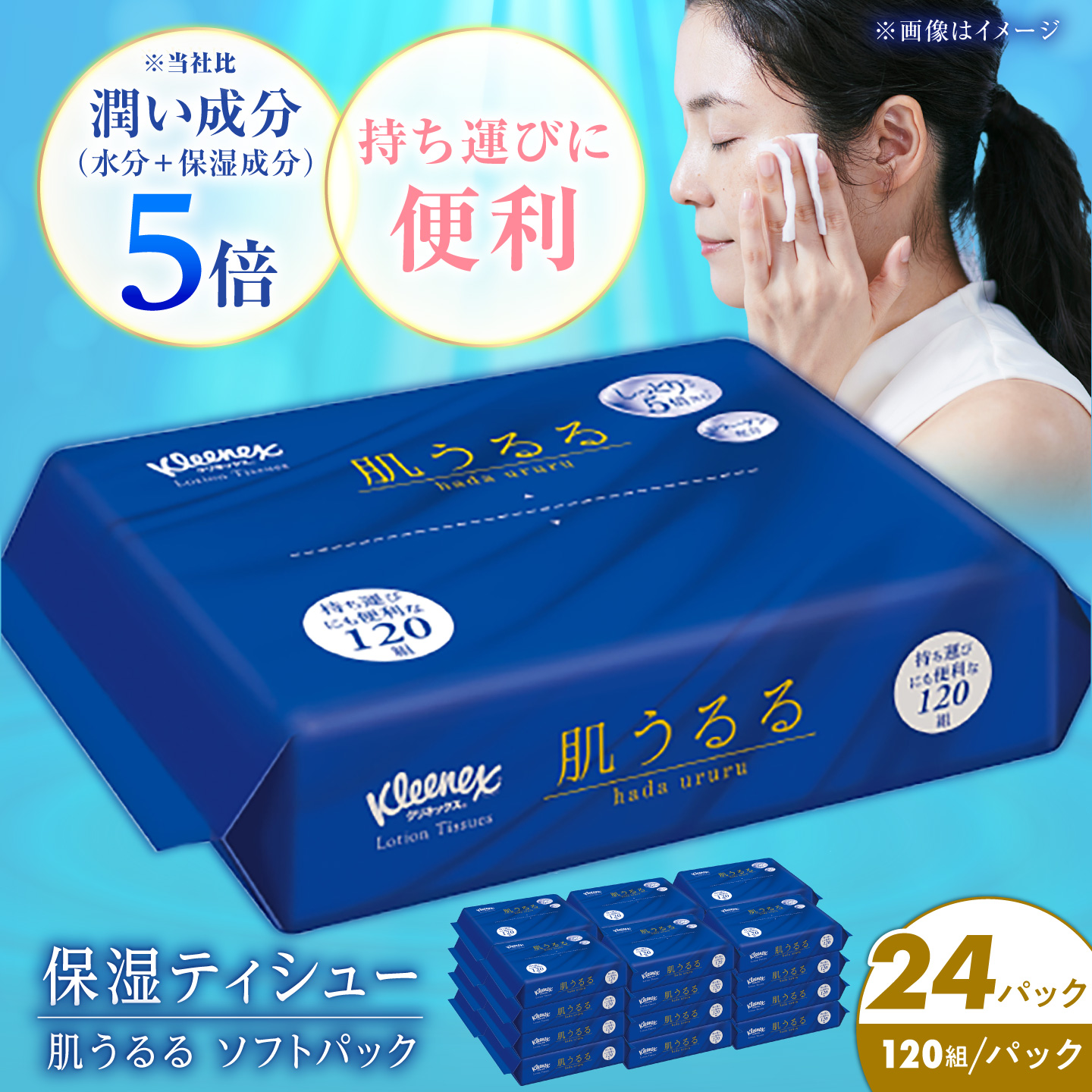 クレシア クリネックス ティッシュ 肌うるる ソフトパック 24パック(1パック 240枚(120組))