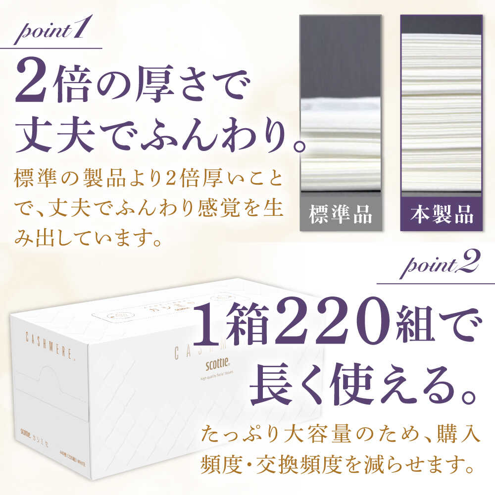 【全6回定期便(2ヵ月に1回)】スコッティ ティッシュ カシミヤ 10箱 (1箱 220組(440枚))
