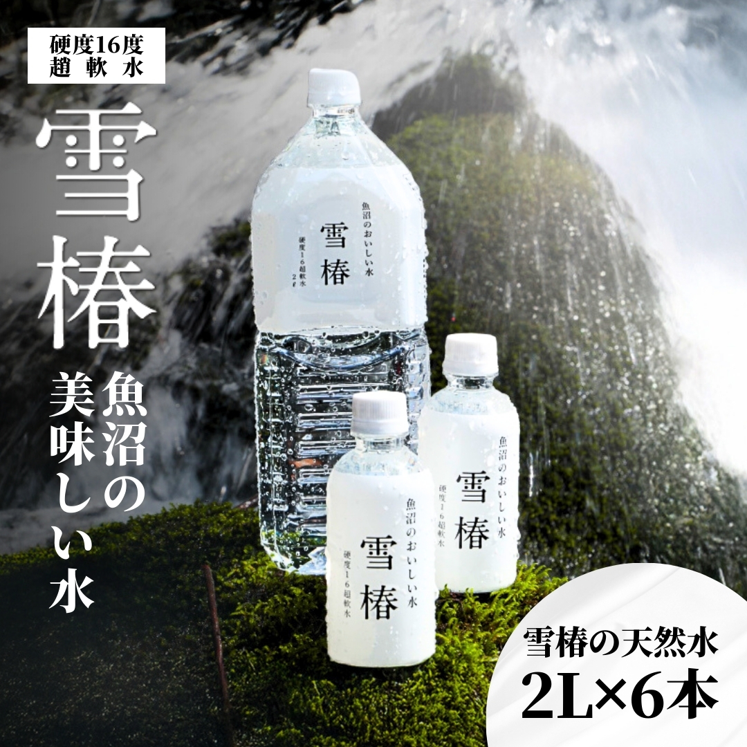 水 2L×6本 雪椿の天然水 津南 国産 | 天然水 みず 飲料 飲料水 ミネラルウォーター 軟水 備蓄 備蓄用 備蓄水 防災 防災用 アウトドア キャンプ プレゼント ギフト 新潟県 津南町 越後雪椿産業株式会社
