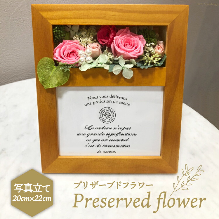プリザーブドフラワー 写真立て 20×22×14cm 花 [littleprincess 石川県 宝達志水町 38600108]