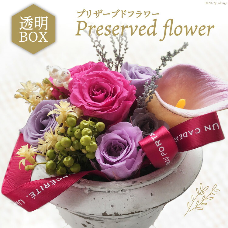 プリザーブドフラワー アレンジ 箱付 ボックス 花 長期 [littleprincess 石川県 宝達志水町 38600155]