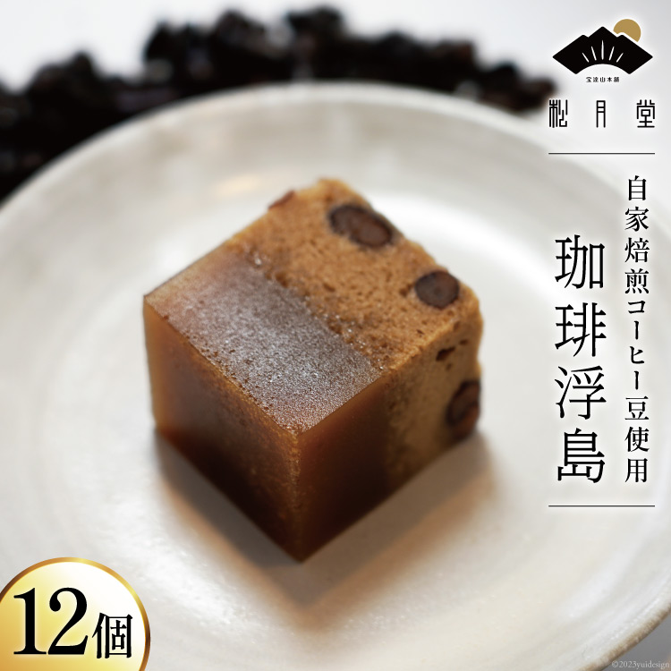 【自家焙煎珈琲豆使用】珈琲浮島 12個入 [宝達山本舗 松月堂 石川県 宝達志水町 38600586] 和菓子 浮島 蒸し菓子 コーヒー 珈琲