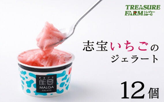 マルガージェラート12個セット（志宝いちご12個） [モアショップヤマモト（アイス） 石川県 宝達志水町 38600457] 