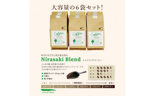 レギュラーコーヒー韮崎ブレンド6袋セット（中挽き・粉） [コクテール堂 山梨県 韮崎市 20743427] 珈琲 コーヒー ブレンドコーヒー エイジングコーヒー 