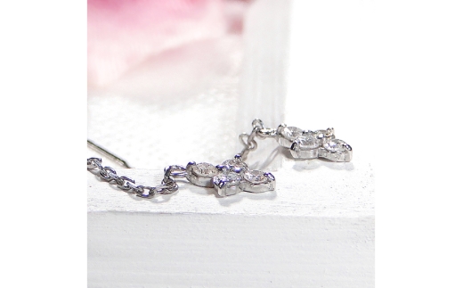 ピアス プラチナ PT900 ダイヤモンド 0.2ct クロス 【f104-pt】 [オーダーメイドジュエリーメイ 山梨県 韮崎市 20745083] ジュエリー アクセサリー かわいい 十字架 チェーン レディース ダイヤ 揺れるピアス